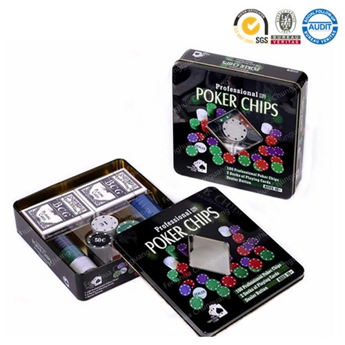 100pcs Poker Chips Set Tin Box
